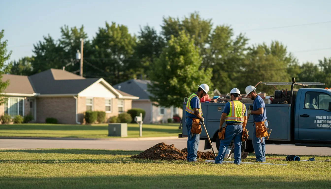 Residential water line and bathroom plumbing service in Otis, KS